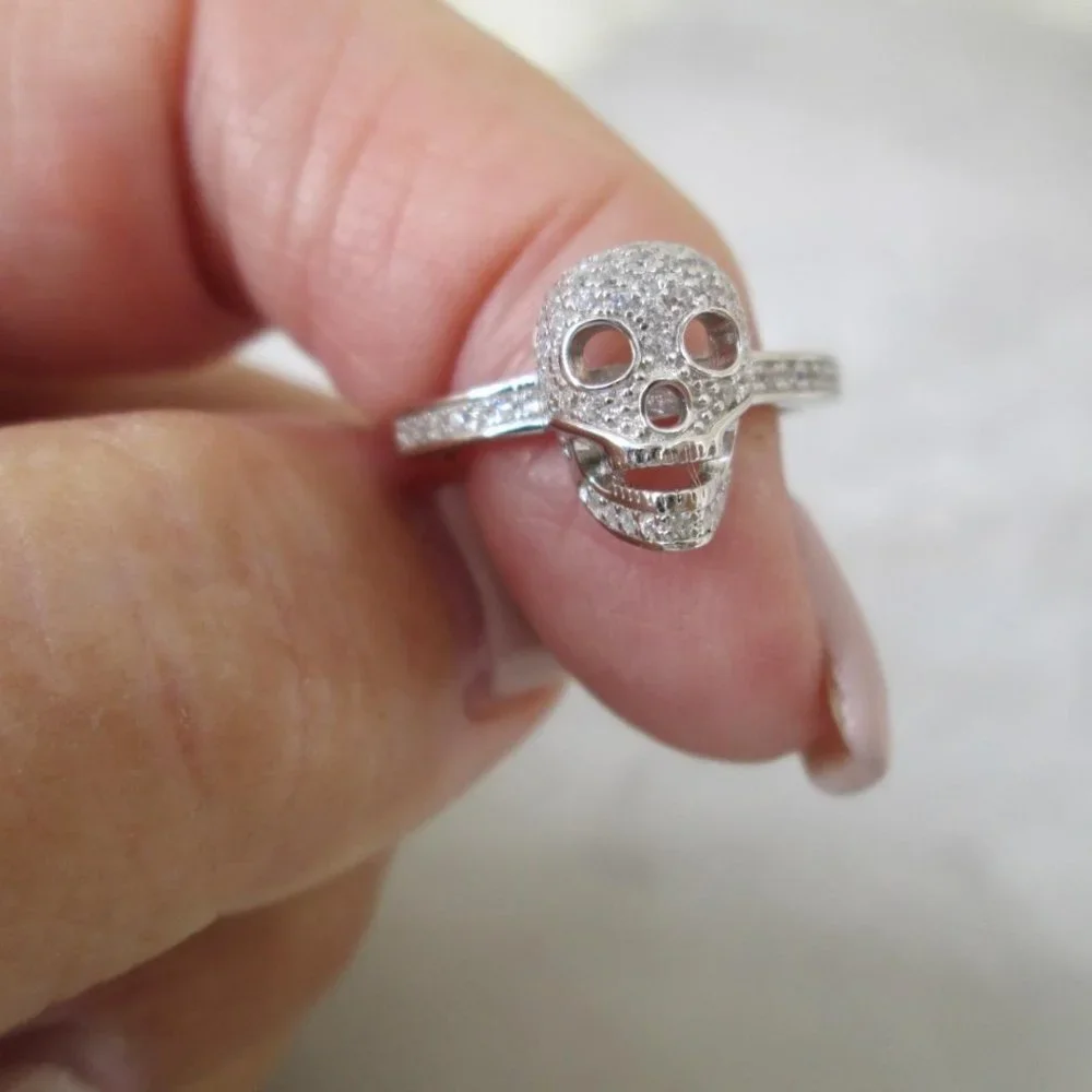 925 Sterling SKULL Ring - Picture 1 of 4